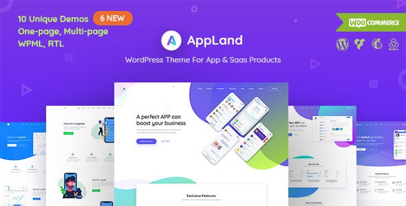 AppLand 2.9.6 – 适用于 App 和 SaaS 产品的 WordPress 主题-WordPress精品站