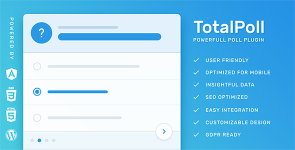 TotalPoll Pro 4.9.3 – 响应式投票 Responsive WordPress Poll Plugin-WordPress精品站