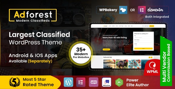 AdForest 5.1.0 – 分类广告 Classified Ads WordPress Theme-WordPress精品站