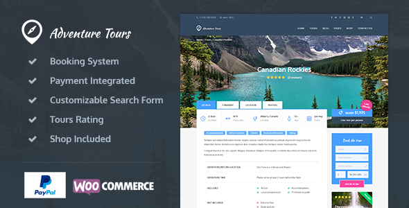 Adventure Tours 4.2.8 – WordPress 旅游、旅行主题 Tour Travel Theme-WordPress精品站