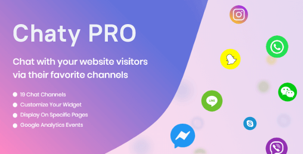 Chaty Pro 3.0.7 – 浮动聊天小部件、联系人图标、消息、微信、电报、电子邮件、短信、呼叫按钮 Floating Chat Widget, Contact Icons, Messages, Wechat, Telegram, Email, SMS, Call Button 通过他们最喜欢的频道与您的网站访问者聊天 Chat with your website visitors via their favorite channels-WordPress精品站