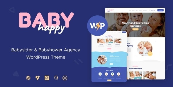 Happy Baby 快乐宝贝 1.2.7 – 保姆和保姆服务 Nanny & Babysitting Services Children WordPress Theme 儿童主题-WordPress精品站