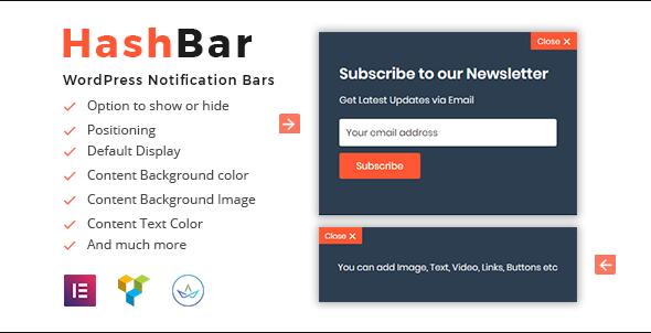 HashBar Pro v1.3.4 – 通知栏 WordPress Notification Bar-WordPress精品站