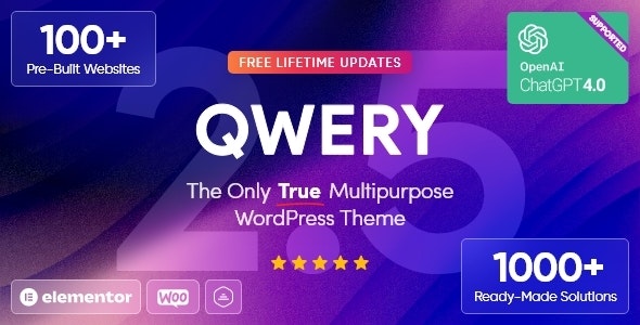 Qwery 2.1.0 – 多用途商业 Multi-Purpose Business WordPress & WooCommerce Theme + ChatGPT-WordPress精品站