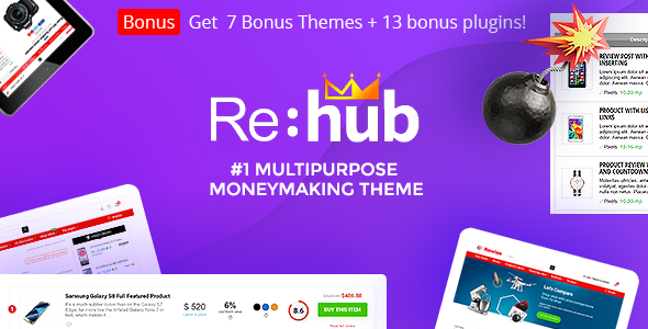 REHub 18.9.9.1 – 价格比较，多供应商市场  Price Comparison, Affiliate Marketing, Multi Vendors Store, Community Themes-WordPress精品站