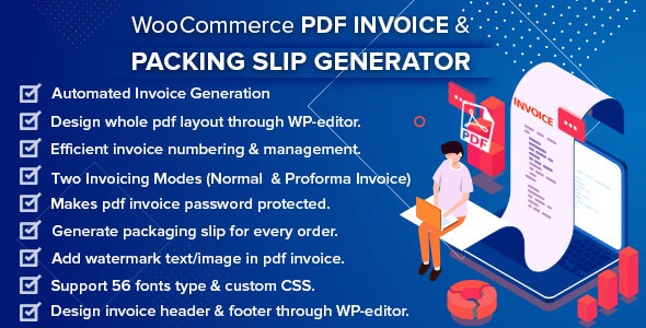 带有信用票据的 PDF 发票和装箱单 WooCommerce PDF Invoice & Packing Slip with Credit Note 2.4.0-WordPress精品站