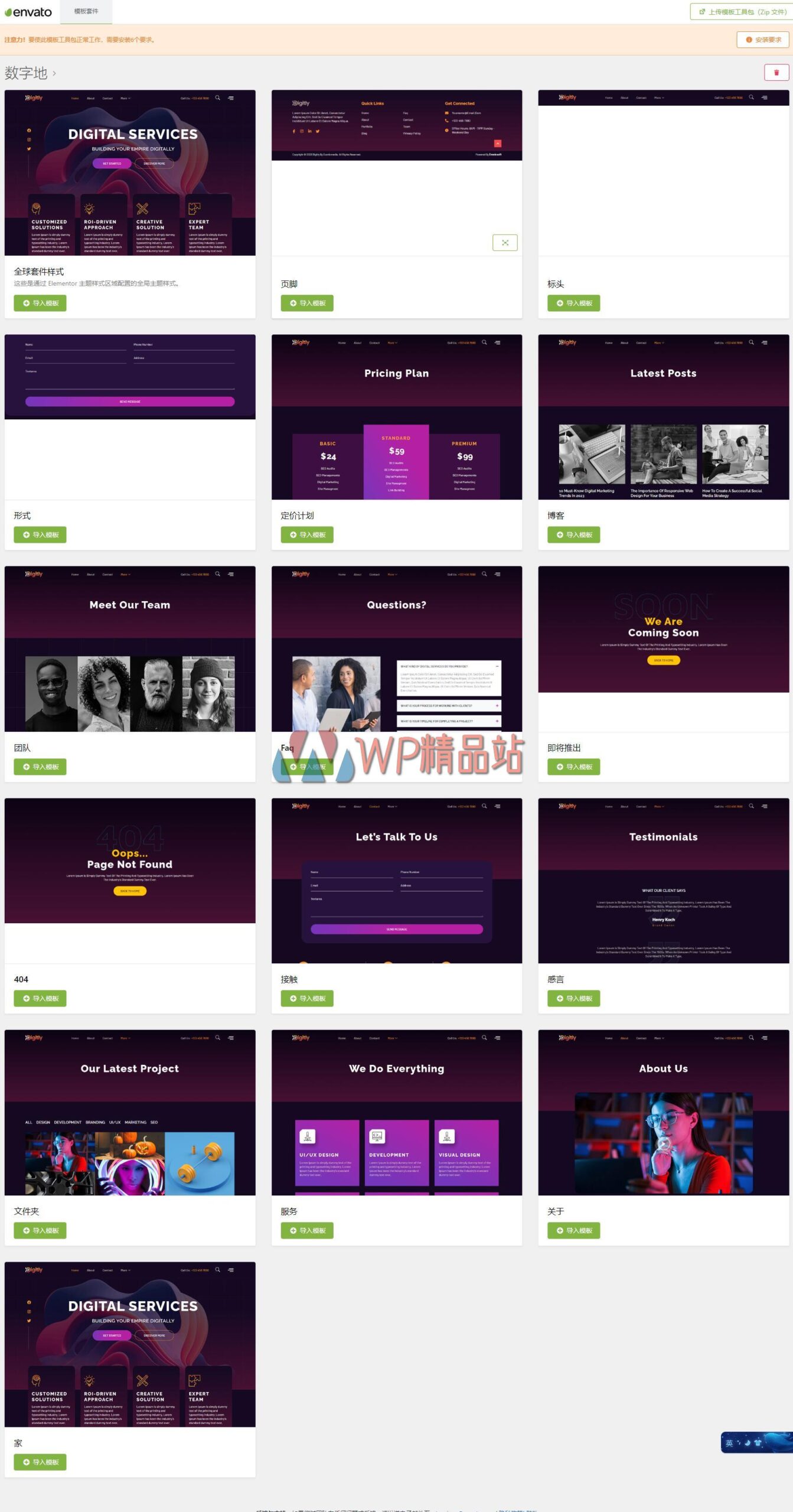 图片[1]-Digitly – 数字服务机构 Digital Service Agency Elementor Template Kit-WordPress精品站