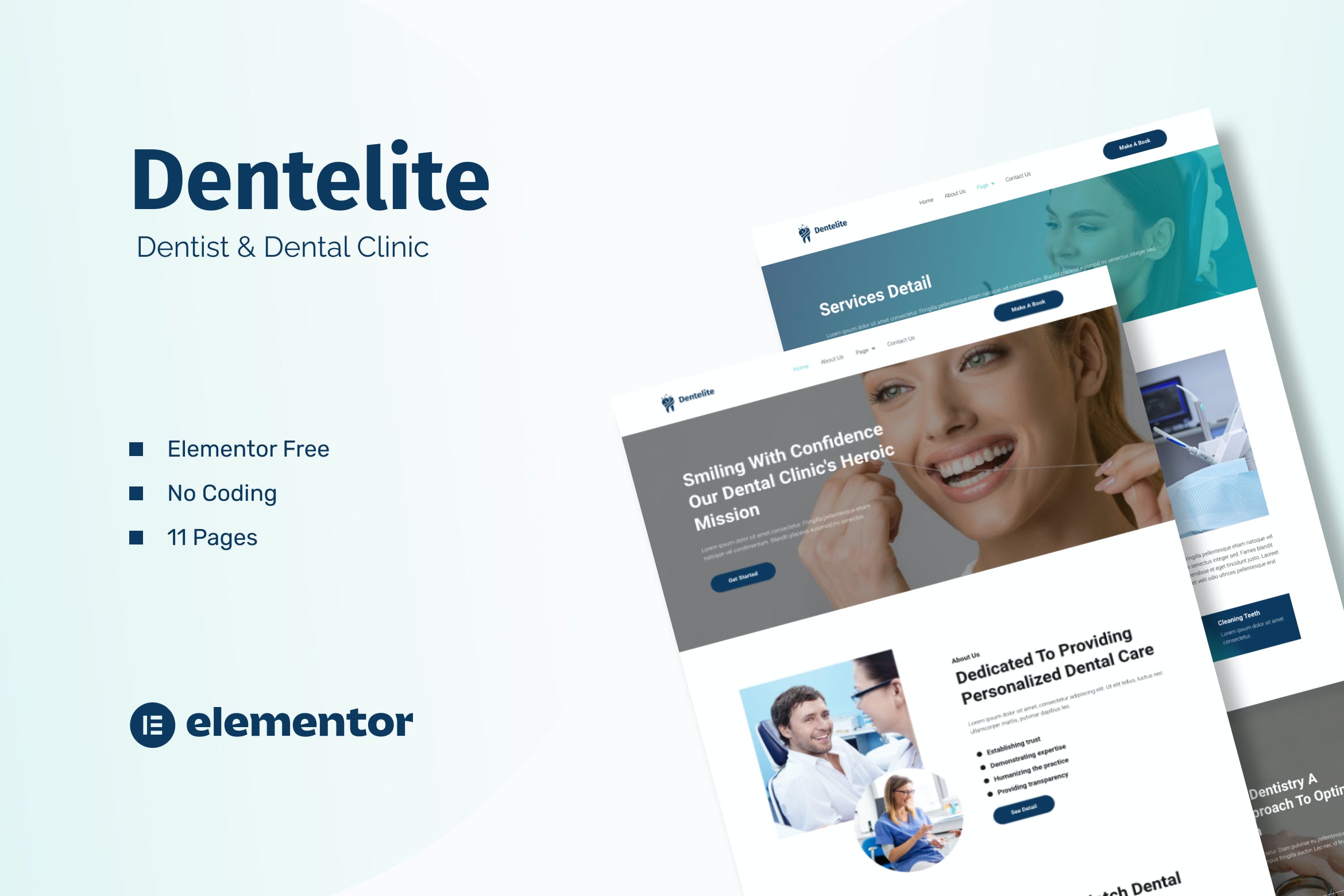 Dentelite – 牙医和牙科诊所 Dentist & Dental Clinic Elementor Template Kit-WordPress精品站