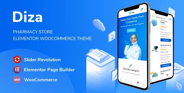 Diza 1.2.8 – 药店 Pharmacy Store Elementor WooCommerce Theme-WordPress精品站