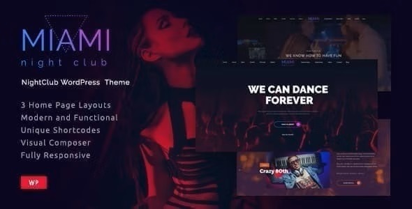 Miami 1.3.8 – 夜总会 Night Club WordPress Theme-WordPress精品站