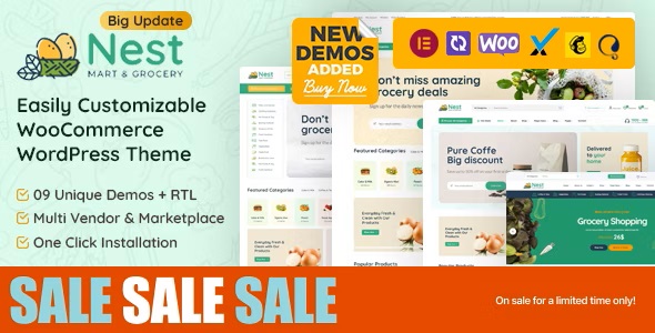 Nest 1.6.2 – 杂货店 Grocery Store WooCommerce WordPress Theme-WordPress精品站