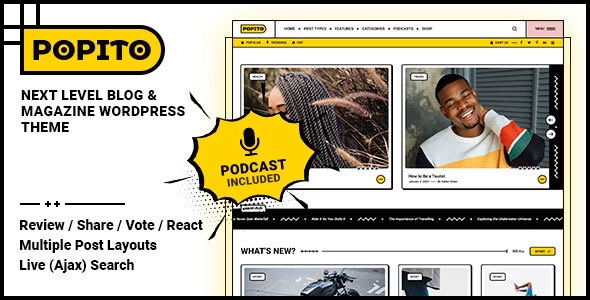 Popito 1.1.2 – 轻量级博客和杂志 Blog & Magazine WordPress Theme-WordPress精品站