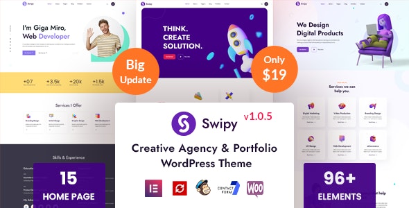 Swipy 1.1.2 – 创意机构 Creative Agency WordPress Theme-WordPress精品站