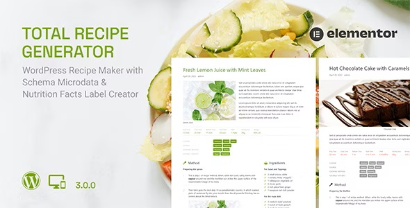 Total Recipe Generator  v3.0.0 – Elementor addon-WordPress精品站