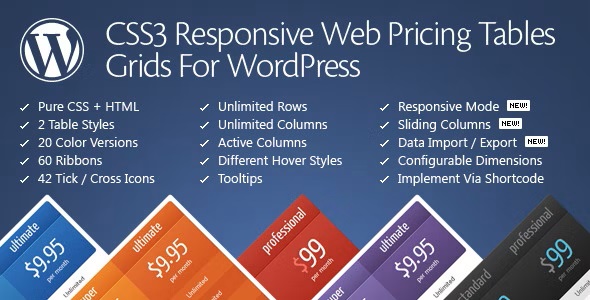 CSS3 Compare Pricing Tables for WordPress 11.5-WordPress精品站