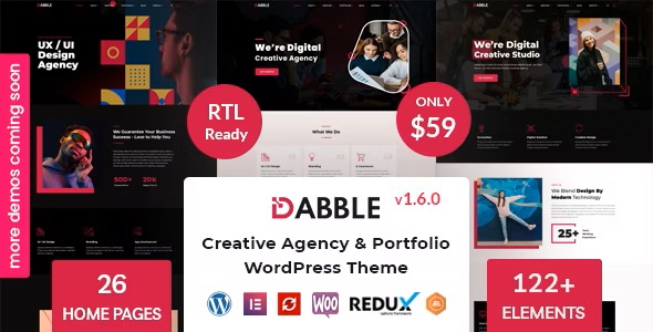 Dabble 1.6.0 – 创意机构和作品集 Creative Agency & Portfolio-WordPress精品站