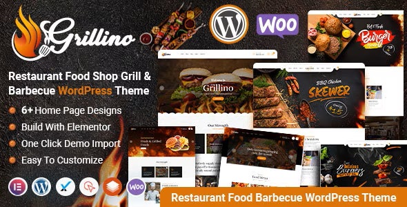 Grillino 1.4 – 烧烤和餐厅商店 Grill & Restaurant Shop WordPress Theme-WordPress精品站