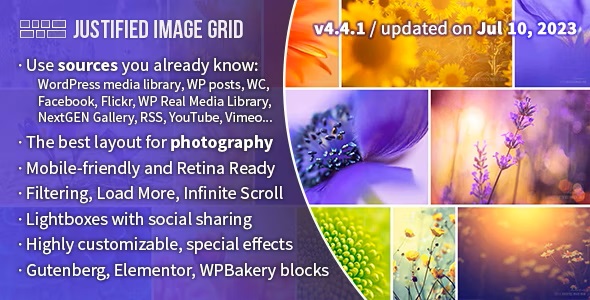 Justified Image Grid 对齐图像网格 4.4.1 – Premium WordPress 画廊 Gallery-WordPress精品站