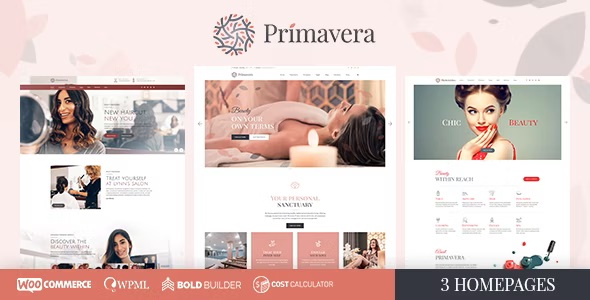 Primavera 1.3.0 – 美甲 美容院 理发师 水疗中心 Nail & Beauty Salon, Hairdresser WordPress Theme-WordPress精品站