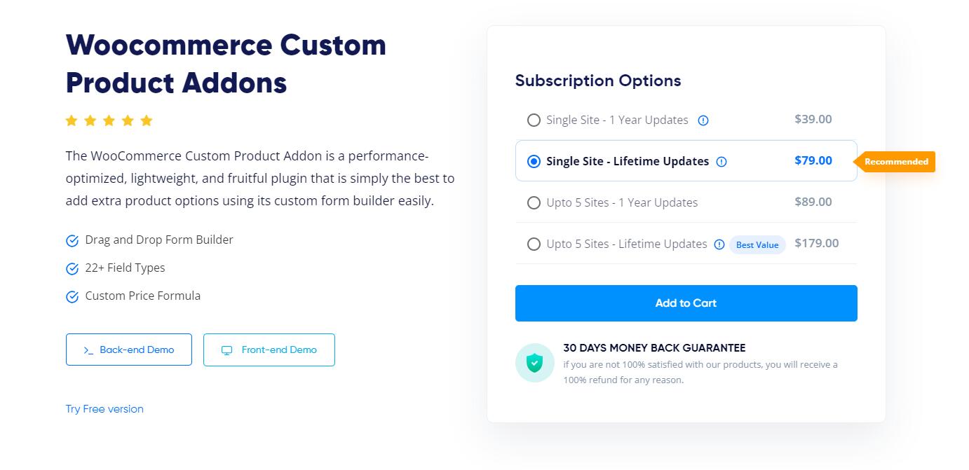 Woocommerce 自定义产品 Custom Product Addons Pro By AcoWeb 5.0.17-WordPress精品站