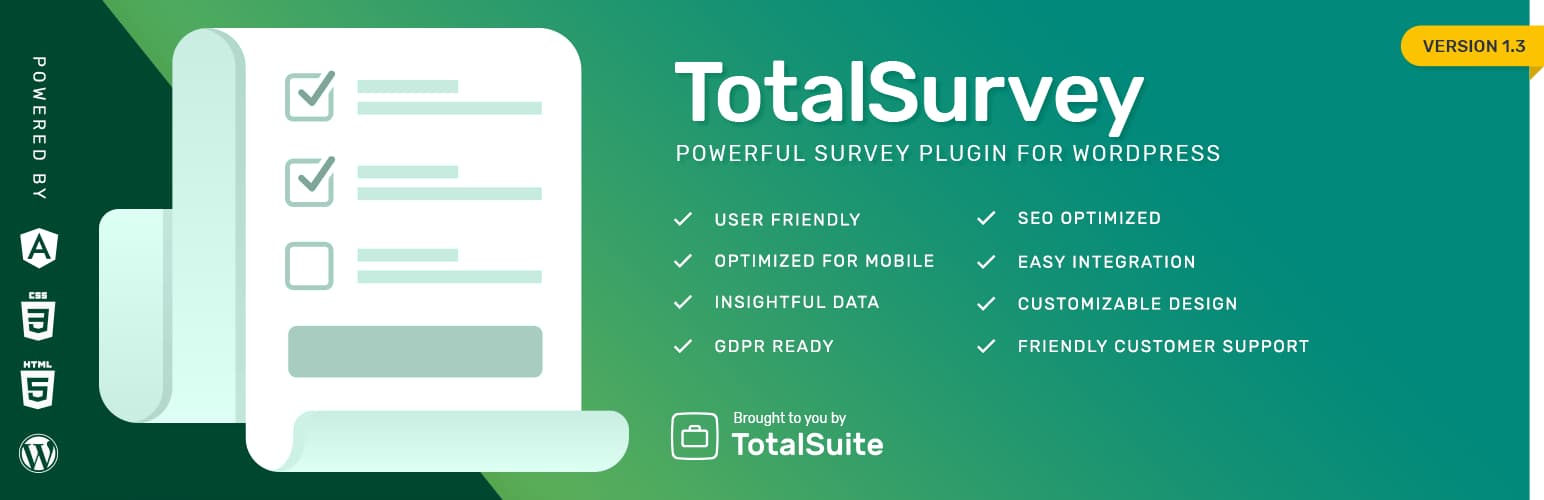 Total Survey 1.8.3 – 响应式调查插件 Responsive WordPress Survey Plugin-WordPress精品站