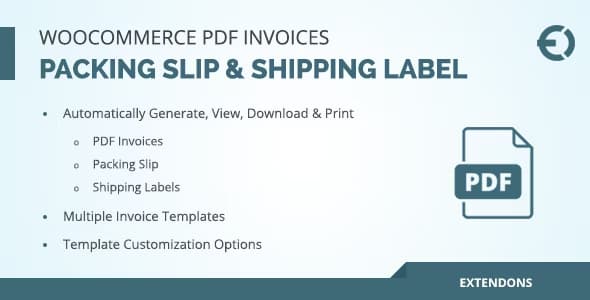 WooCommerce PDF Invoice, Packing Slip & Shipping Label 1.0.3-WordPress精品站